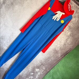 Super Mario brothers Red and Blue Costume Jumpsuit Halloween cosplay